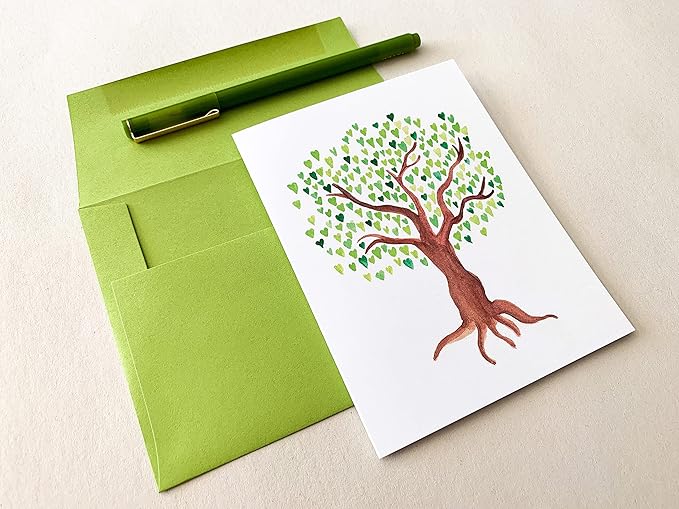 Palmer Street Press Blank Greeting Cards - Tree of Love Notecards and Envelopes - Set of 8 Blank Note Cards and Envelopes - Designed, Printed and Packaged in the USA