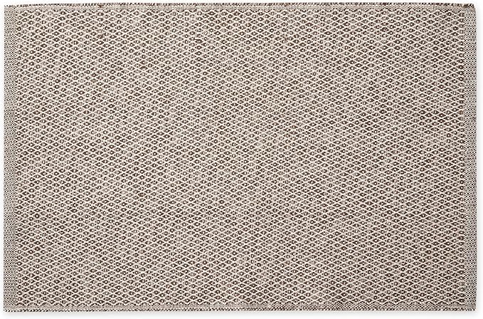 DII Woven Recycled Yarn Rag Rug Collection Miniature Diamonds, 2x3', Leather Brown