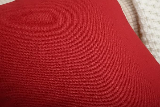 TangDepot 100% Cotton Solid Throw Pillow Cover 18x18 Deep Red | 100% cotton, same-color zip, machine wash & air dry. For living room, bedroom, office, car. 42 colors, 235 sizes. Cover only.