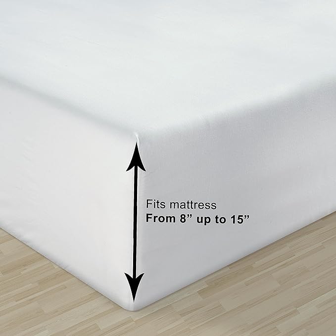 LANE LINEN 100% Organic Cotton King Sheet Set, 4Pc Cotton Sheets King Size, Breathable Bedding Sheet & Pillowcases, Hotel Luxury Bed Sheets Set, 15" Deep Pocket - White King Sheets (2 Pack)