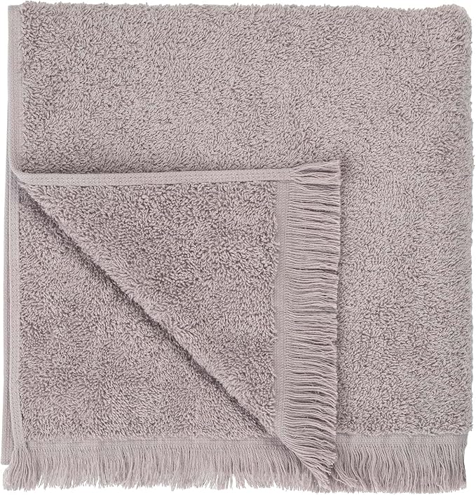 blomus FRINO Fringed Terrycloth Organic Cotton Hand Towel XL 20 x 39 - Oeko-TEX Standard 100 Certified - Satellite (Taupe)