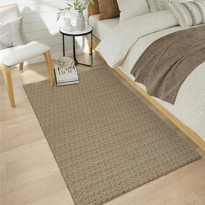 Collive 3x5 Entryway Rugs Indoor, Washable Bedroom Area Rug Non Slip Braided Cotton Kitchen Rugs, Black/Natural Farmhouse Throw Carpet Boho Floor Mat for Laundry Room Nursery House