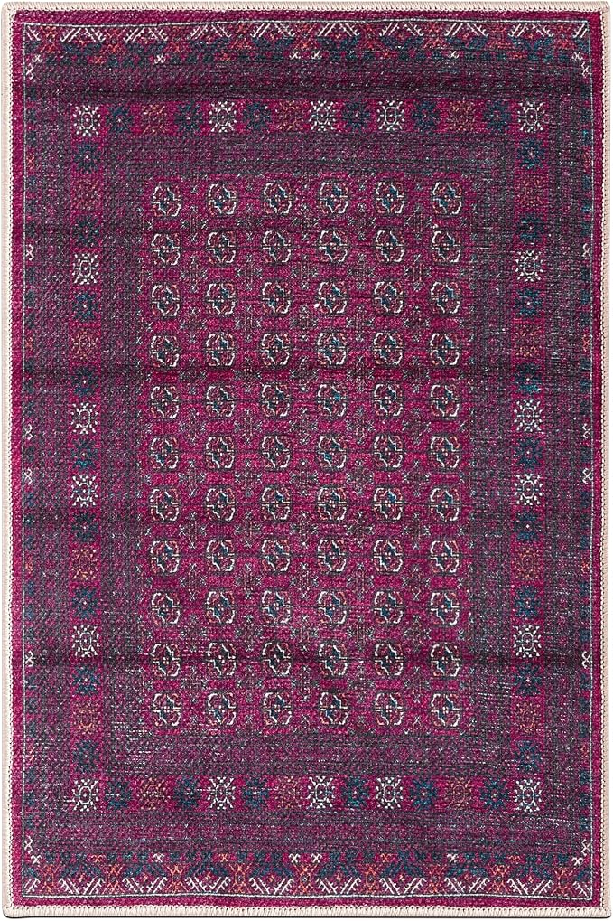 Keen Home Design 2x3 Rug - Machine Washable Entry Rug with Non-Slip Backing, Ideal for Enteryway, Kitchen, Bathroom, Laundry Room - Vintage, Easy Clean, Durable, Low Pile Rug - (2' x 3')