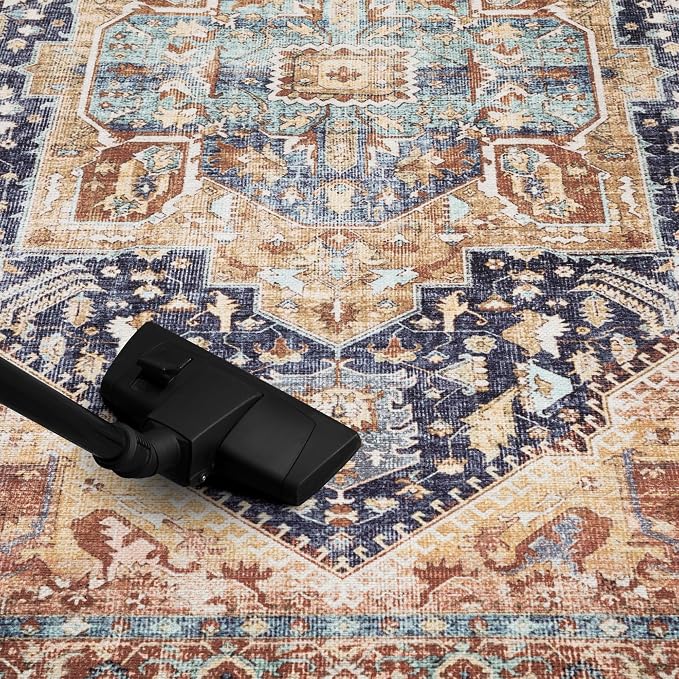 Keen Home Design 30"x120" Rug - Machine Washable Runner with Non-Slip Backing, Ideal for Hallway, Entryway, Kitchen, Laundry Room - Vintage, Easy Clean, Durable, Low Pile Rug - (2'6" x 10')