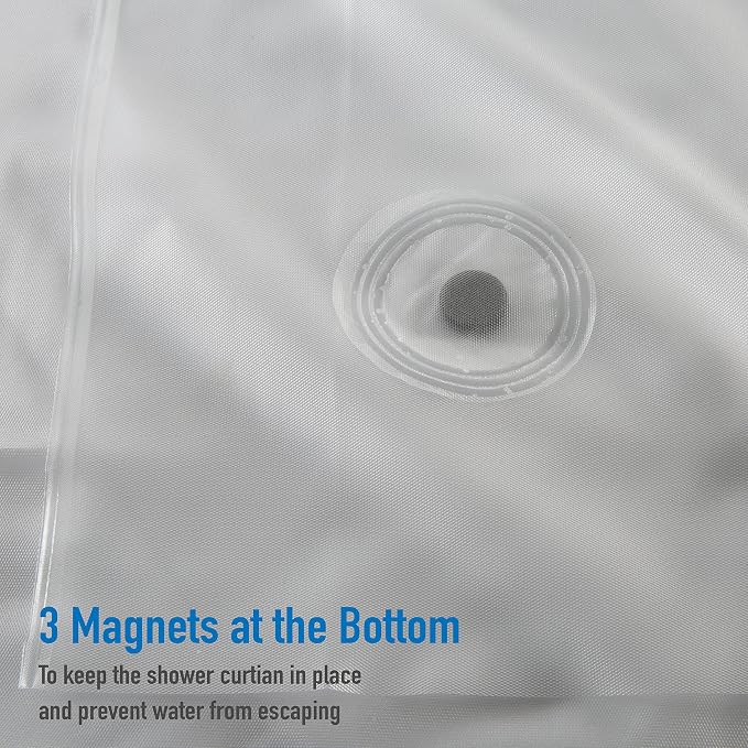 Bath Bliss 2 Pack PVC Heavy Weight Shower Curtain Liner | 4G | 70" x 72" |Rust Resistant Copper Grommets | Magnetic Hem | Frost