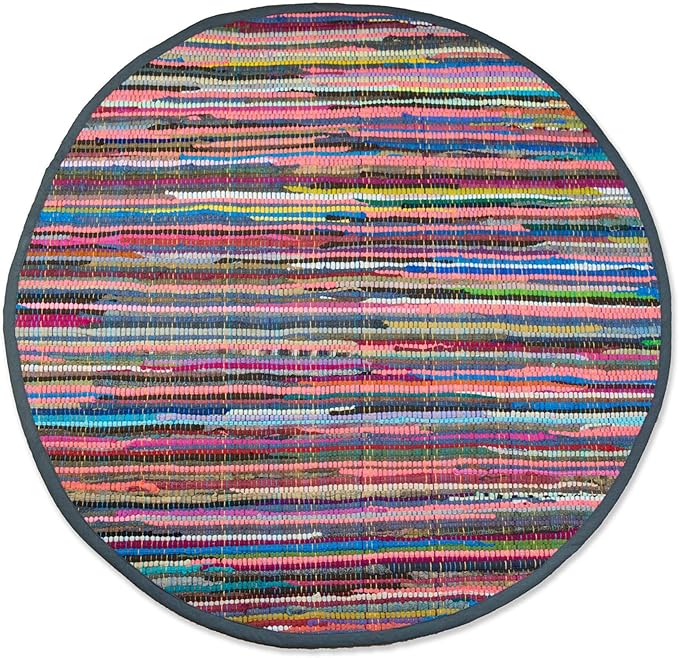 DII Chindi Home Collection Handwoven Multicolor Area Rag Rug, 36" Round