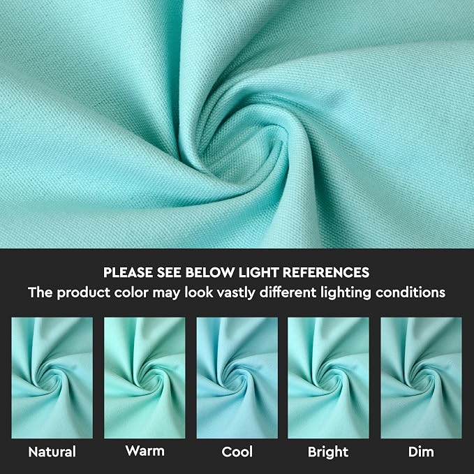 Encasa XO Throw Pillow Covers 18x18 in Set of 4 Egg Blue | No Inserts | Cotton Pillow Covers for Living Room, Bed, Sofa, Couch | Decorative Cushion Covers with Improved Zipper