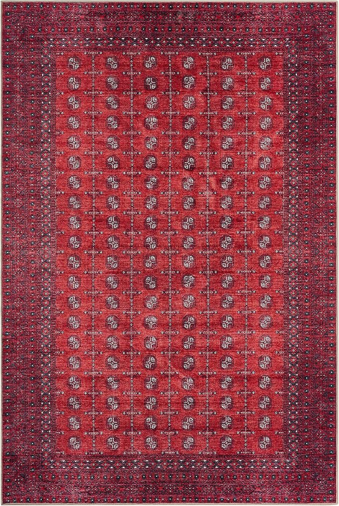 Keen Home Design 10x14 Rug - Machine Washable Area Rug with Non-Slip Backing, Ideal for Living Room, Dining Room, Bedroom - Vintage, Easy Clean, Durable, Low Pile Rug - (9'7" x 14')