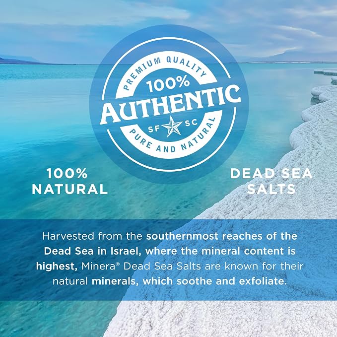 Minera Fine Grain Dead Sea Salt for Bath & Soaking – 10 lbs (2 x 5 lb Bags), Fast-Dissolving, 100% Pure & Natural, Unscented, Skin-Nourishing Bulk Sea Salt