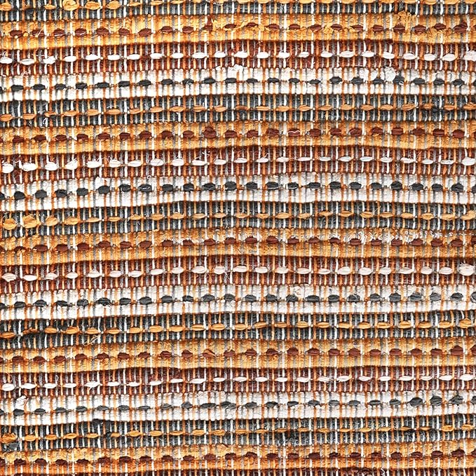 Cotton Hand Made Area Rug 2x3 Feet - Mustard, Reversible Farmhouse Woven Throw Indoor Floor Carpet Ideal for Entryway, Kitchen, Bedroom | Decorative Doorway Patio Décor Mat for Furniture Space