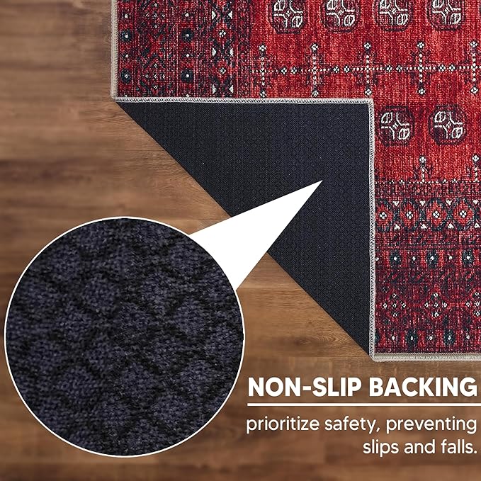 Keen Home Design 30"x144" Rug - Machine Washable Runner Rug with Non-Slip Backing, Ideal for Hallway, Entryway, Kitchen, Laundry Room - Vintage, Easy Clean, Durable, Low Pile - (2'6" x 12')