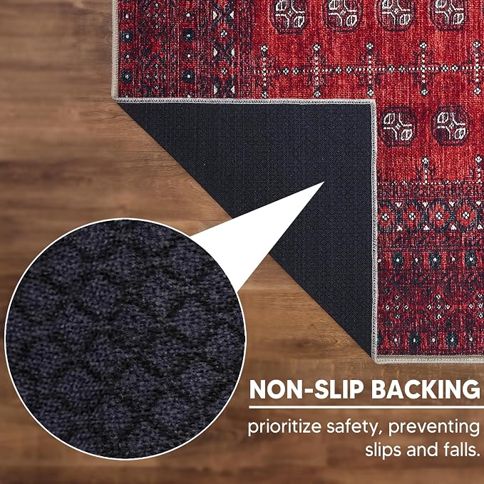 Keen Home Design 30"x120" Rug - Machine Washable Runner Rug with Non-Slip Backing, Ideal for Hallway, Entryway, Kitchen, Laundry Room - Vintage, Easy Clean, Durable, Low Pile - (2'6" x 10')