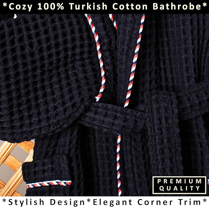 PÜSKÜL Luxury Waffle Robe for Women & Men - Natural 100% Turkish Cotton Bathrobe - Housecoat Womens & Housecoat Mens