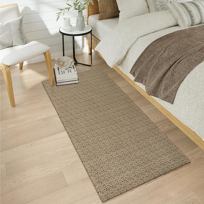 Collive Runners for Hallway, 2x5 Non Slip Kitchen Runner Rug Boho Laundry Room Rug Washable, Black/Natural Farmhouse Entryway Rug Hand-Woven Cotton Carpet for Bedroom Bathroom