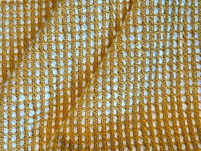 SanVia Cotton Lumbar Pillow Cover 12x20 — Handwoven Jacquard Texture, Fade-Resistant, No Pilling — Hidden Zipper, Decorative Throw Pillow Covers for Couch, Bed — No Insert (Farmhouse, Mustard)