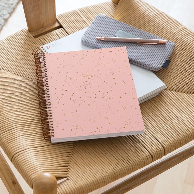 Miquelrius - A5 Notebook, Hard Cover Notebook, 4 Colors of Stripes, 120 Squared Sheets, 70 g/m² microperforated Paper with 2 Holes for 2 Rings, Blue Color, Constellation Design