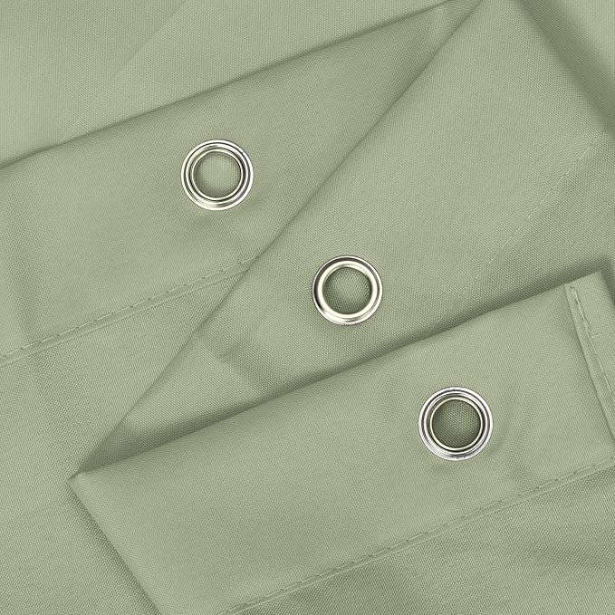 N&Y HOME Fabric Shower Curtain or Liner with Magnets Sage Green - Hotel Quality, Machine Washable, Water Repellent - Sage, 72x72