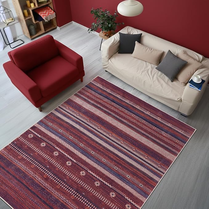 Keen Home Design 3x5 Rug - Machine Washable Entry Rug with Non-Slip Backing, Ideal for Enteryway, Kitchen, Bathroom, Laundry Room - Vintage, Easy Clean, Durable, Low Pile Rug - (3' x 5')