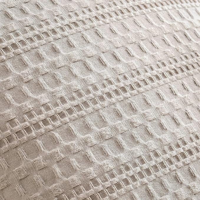 ZeeMart 100% Cotton Waffle Textured Throw Pillow Covers Set of 2, 24x24 Inch Taupe, Soft Farmhouse Decorative Couch Pillow Cases Light Brown Cushion Covers for Sofa Bed Living Room Home Decor