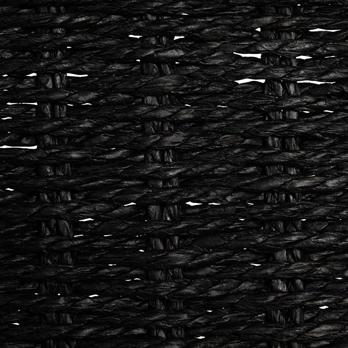 Household Essentials Handwoven Paper Rope Rectangular Storage Basket, Black