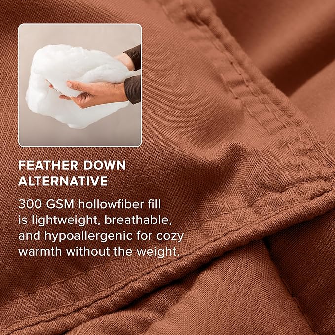 Bare Home Comforter Set - Queen Size - Ultra-Soft - Goose Down Alternative - Premium 1800 Series - All Season Warmth (Queen, Terracotta)