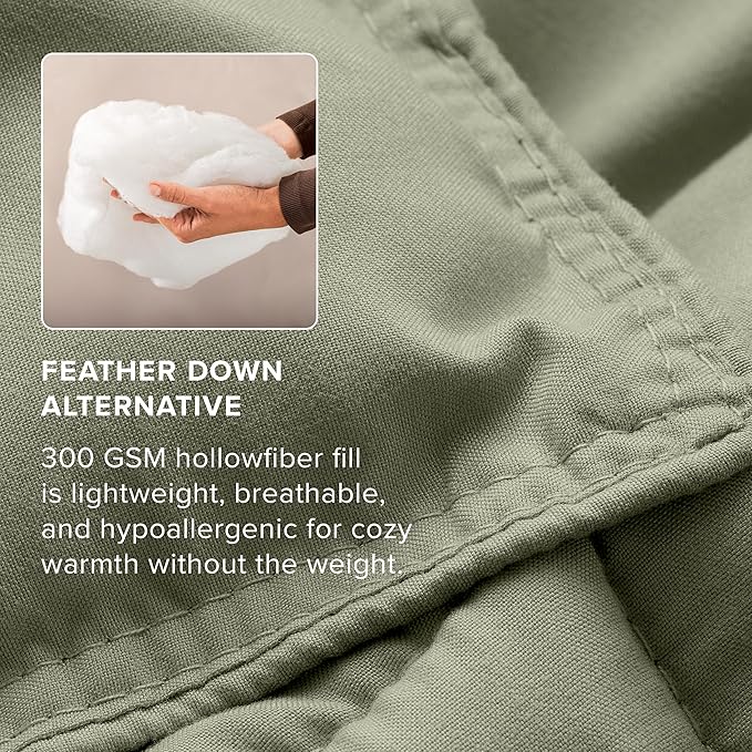 Bare Home Comforter Set - Oversized King Size - Ultra-Soft - Goose Down Alternative - Premium 1800 Series - All Season Warmth (Oversized King, Sage)