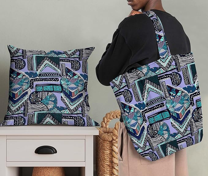 Soimoi African Print - Purple, Premium Cotton Cambric Fabric - Medium Weight Material for Quilting, Kurtis, Blouse, Kids Clothing, Tunic, Curtains - 42" Inch Wide, 1 Yard