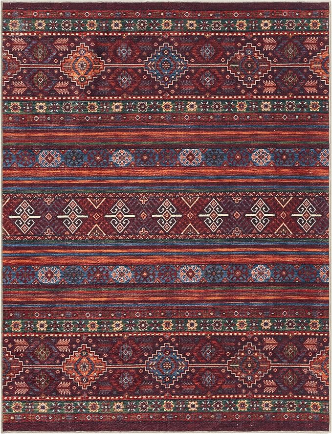 Keen Home Design 48"x72" Rug - Machine Washable Area Rug with Non-Slip Backing, Ideal for Living Room, Dining Room, Bedroom - Vintage, Easy Clean, Durable, Low Pile Rug - (4' x 6')