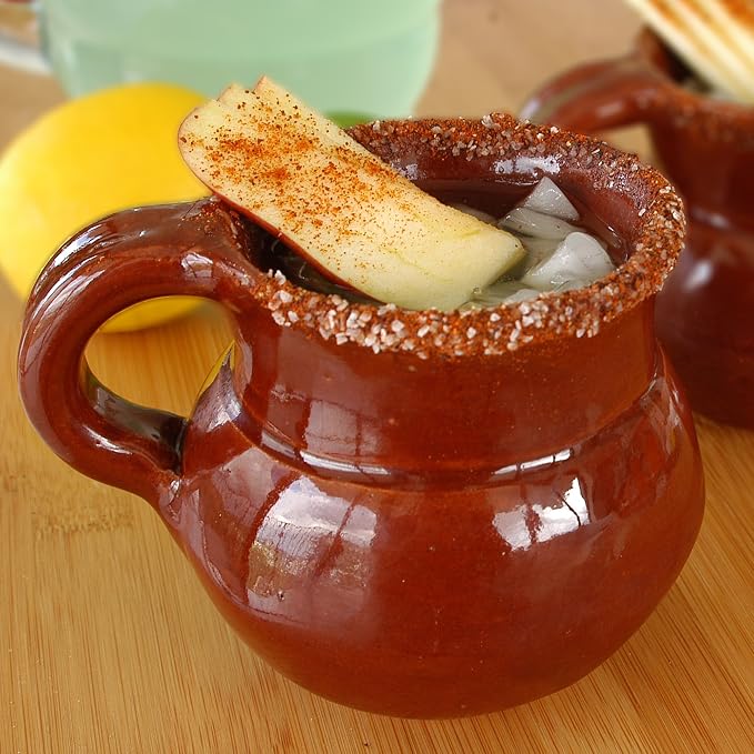 Ancient Cookware, Mexican Clay Jarrito Mug, 10 Ounces