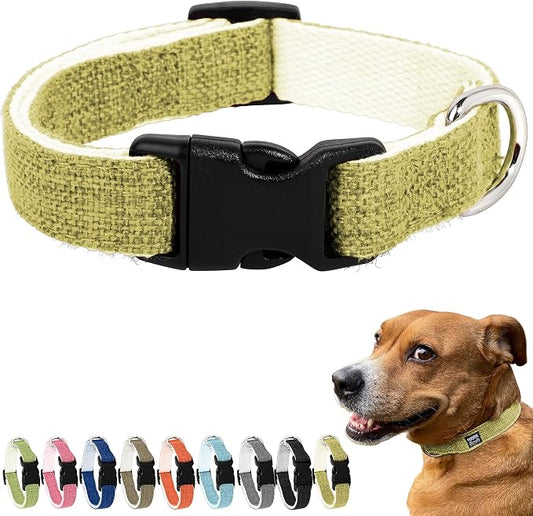 Hypoallergenic Dog Collar - Great for Sensitive Skin, Soft Collar for Dogs, Soft Organic & Earth Friendly (Medium, Yellow)