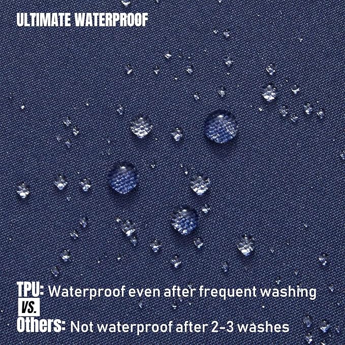 N&Y HOME Ultimate Waterproof Fabric Shower Curtain or Liner with Weighted Magnets, Navy Blue Shower Curtains for Bathroom, TPU Lining & Machine Washable for Hotel, Navy, 72"x72"