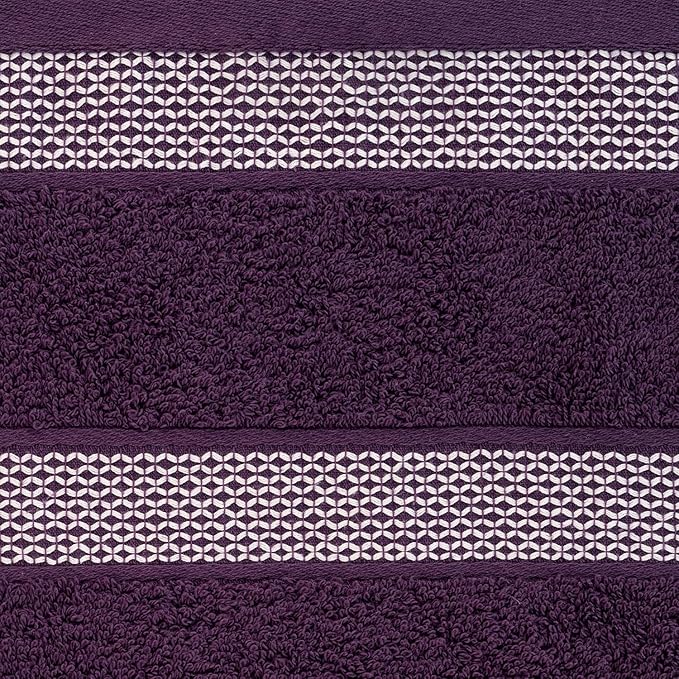 CASA COPENHAGEN Solitaire 6Pcs 100% Egyptian Cotton Large Designer Towels Gift Set- Lavender, 600GSM, 2Bath 2Hand 2Washcloths, Bath Towels for Bathroom (Box Pack, Gift Set for Women & Men)