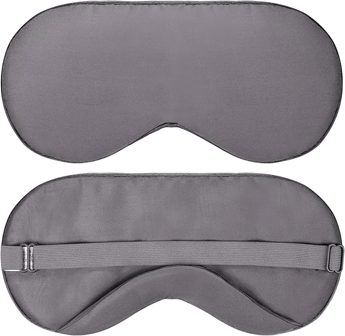 Sleep Mask - Dark Gray, 100% Viscose Derived from Bamboo - Lightweight Eye Mask with Adjustable Strap - Blackout Sleeping Blindfold for Women & Men - Comfortable Light Blocking Eye Cover