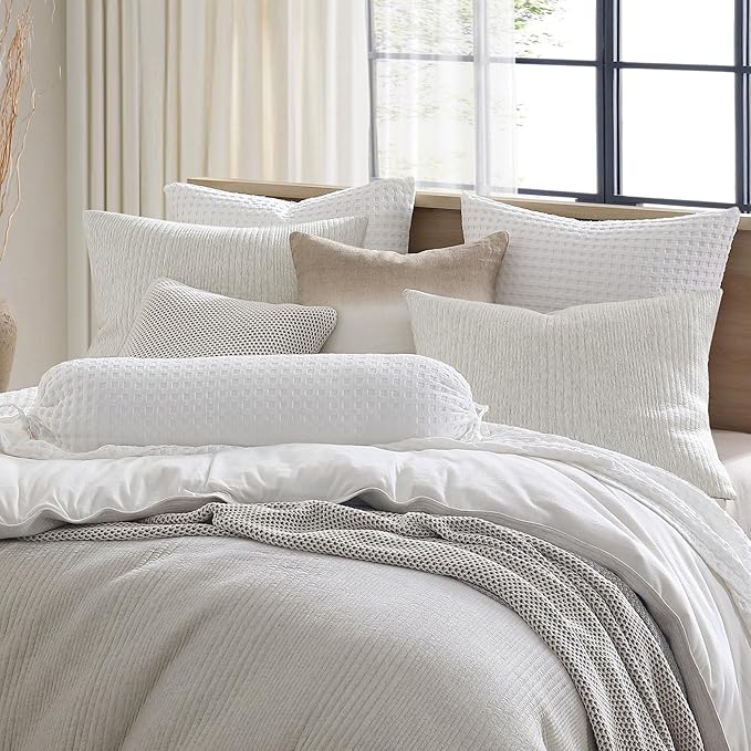 Duvet Cover Set - King, Soft Jersey Knit Bedding - 3 Piece - Heathered Gray