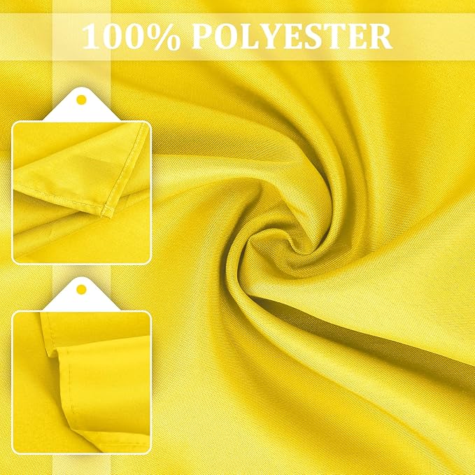 SuperO Set of 120 Cloth Napkins 17 x 17 Inch, Polyester Solid Washable Dinner Napkins with Hemmed Edges,Great for Restaurant, Wedding and Party(Yellow)