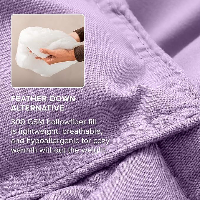 Bare Home Comforter Set - Oversized Queen Size - Ultra-Soft - Goose Down Alternative - Premium 1800 Series - All Season Warmth (Oversized Queen, Lavender)