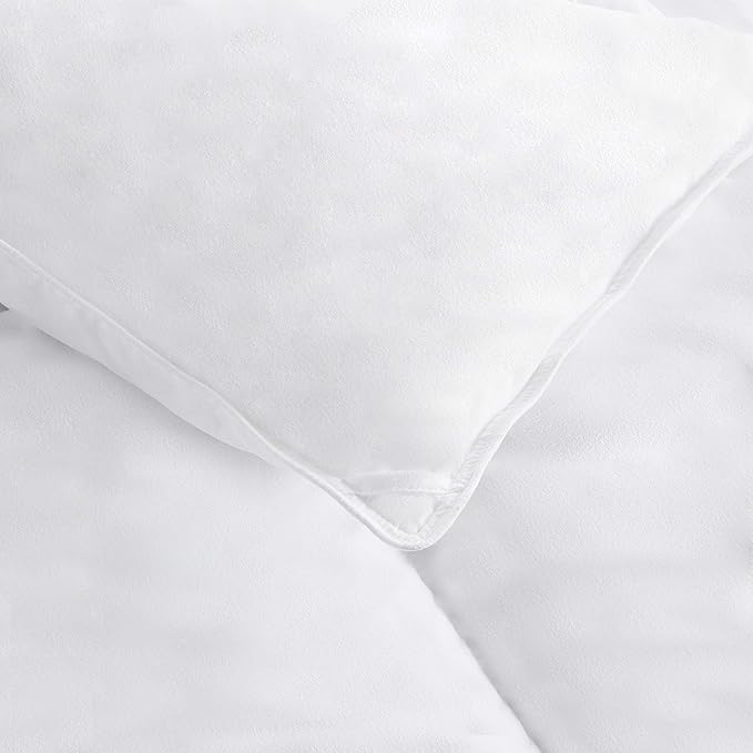 Amazon Basics White Down Alternative Comforter and Duvet Insert with Corner Tabs, Machine Washable, Twin, Light