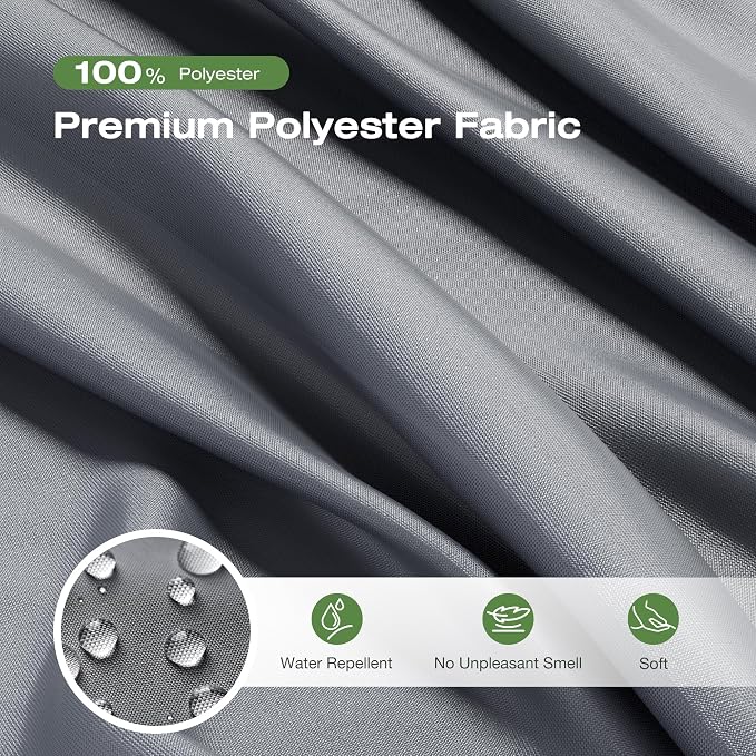 Gray Waterproof Shower Curtain Liner 70x74 Inches - Thick Polyester Fabric with Weighted Bottom, Heavy Duty Bathroom Liner for Shower Stall or Tub, Machine Washable