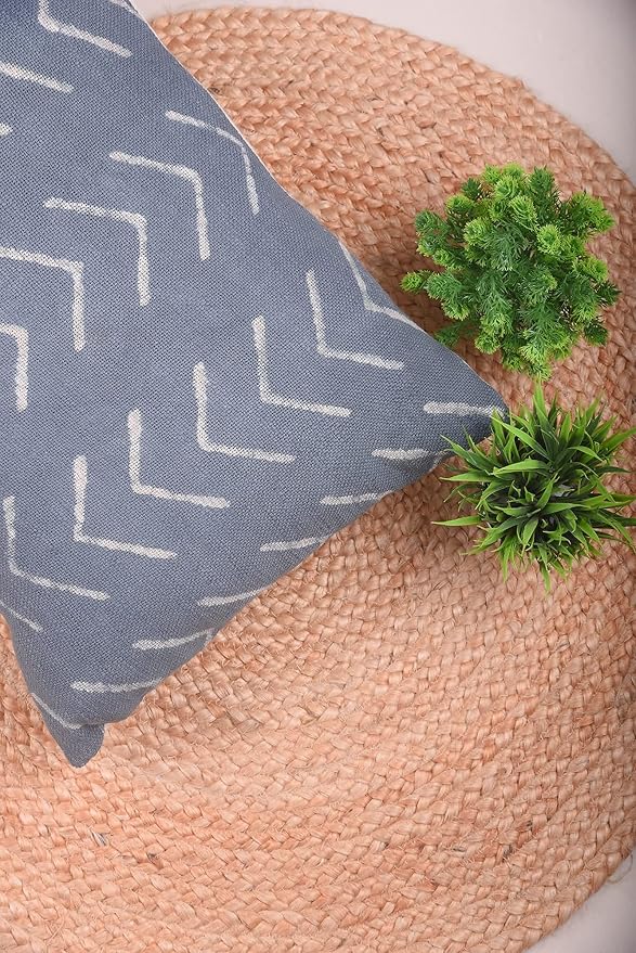 Trade Star 100% Cotton Pillow Cover 100% Cotton Pillow Cover Handmade Throw Pillow Case Back Rest Pillow Cases xHandloomed Decorative Cushion Oblong (Dark Grey Phoenix,14X36 Inch)
