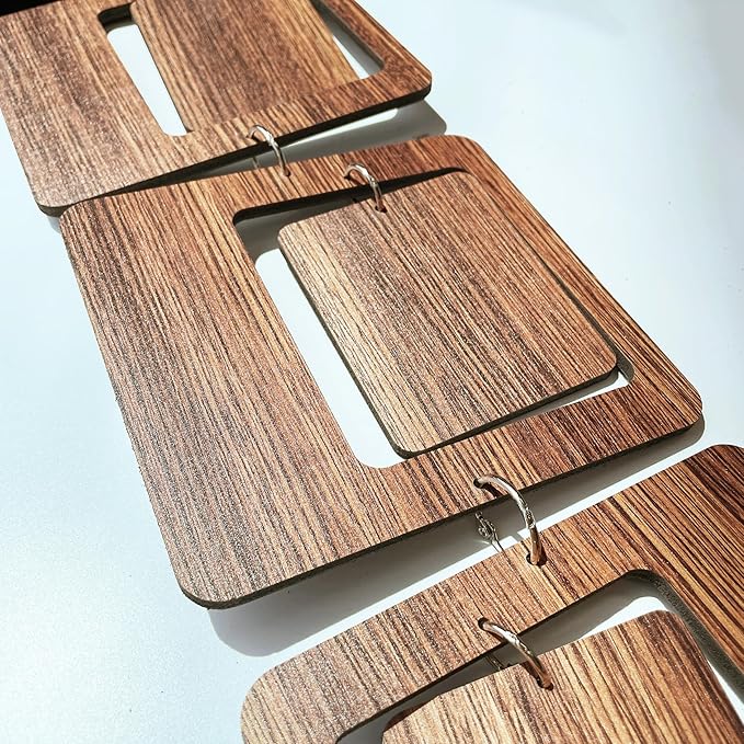 40PCS Retro Mid Century Modern Wall Art MCM Decor for Living Room Bedroom Kitchen Study, Walnut Wood Texture 16.5"x51.3"