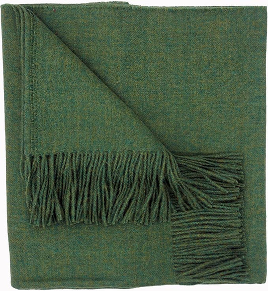 100% Baby Alpaca Throw Blanket, Our Solid Color Throw/Afghan, Lime Green with Yellow Flecks