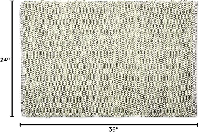 DII Woven Recycled Yarn Rag Rug Collection Miniature Diamonds, 2x3', Artichoke