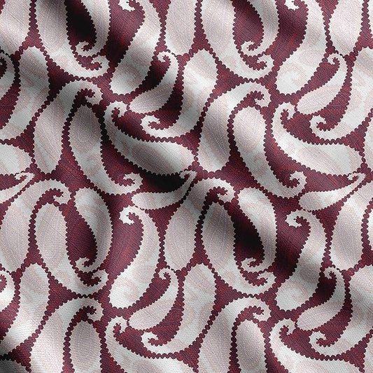 Soimoi Silky Satin Fabric Material, 1 Yard - 42" Inch Width, Red - Asian Print - Soft Shiny Fabric for Dress, Pillowcases, Pajamas, Evening Dress, DIY