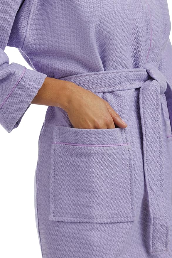 Fishers Finery Women's Waffle Kimono Resort Spa Robe; Above Knee Length