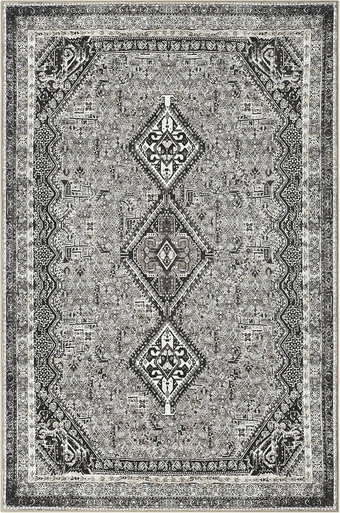 Keen Home Design 10x14 Rug - Machine Washable Area Rug with Non-Slip Backing, Ideal for Living Room, Dining Room, Bedroom - Vintage, Easy Clean, Durable, Low Pile Rug - (9'7" x 14')