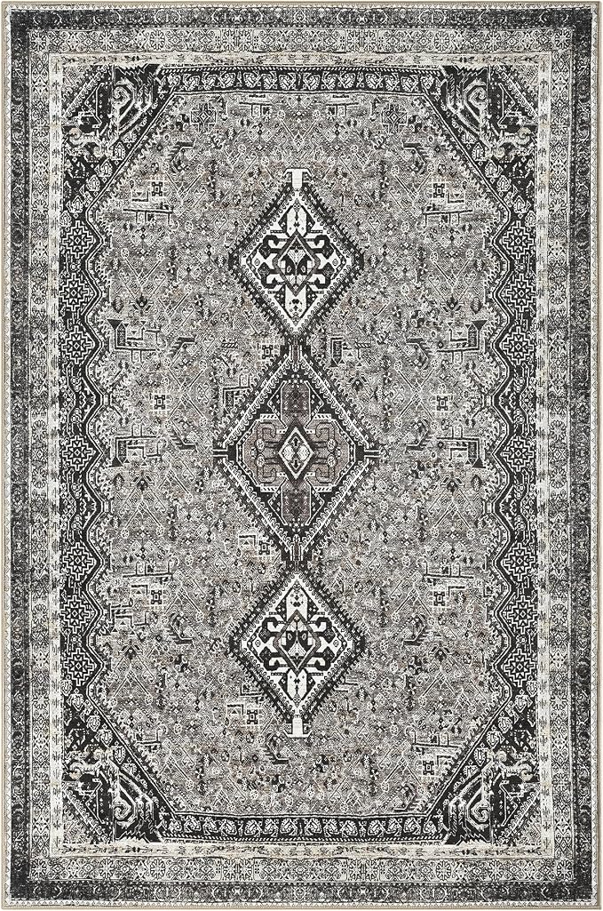 Keen Home Design 9x12 Rug - Machine Washable Area Rug with Non-Slip Backing, Ideal for Living Room, Dining Room, Bedroom - Vintage, Easy Clean, Durable, Low Pile Rug - (9' x 12')
