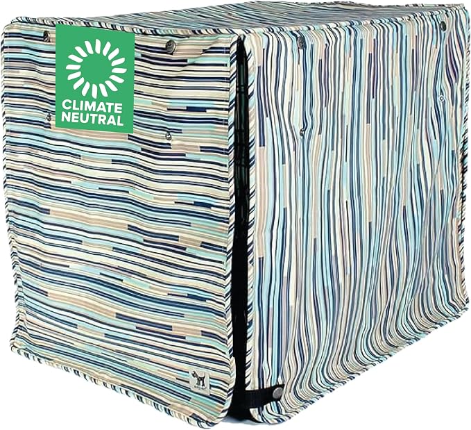 Molly Mutt I Don't Like Mondays Dog Crate Cover, 100% Cotton Canvas Cover with 2 Roll-Up Panels, Ideal for Dog or Cat Crate, Durable, Washable, and Free of Harmful Chemicals, 42" x 28" x 31"