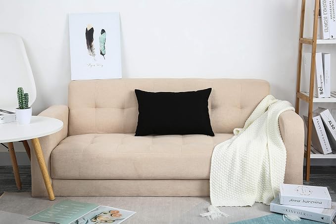 TangDepot 100% Cotton Solid Throw Pillow Cover 12x18 Black | 100% cotton, same-color zip, machine wash & air dry. For living room, bedroom, office, car. 42 colors, 54 sizes. Cover only.