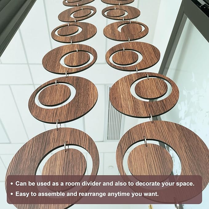 18PCS Retro Mid Century Modern Wall Art MCM Decor for Living Room Bedroom Kitchen Study, Walnut Wood Texture 16.5"x51.3"