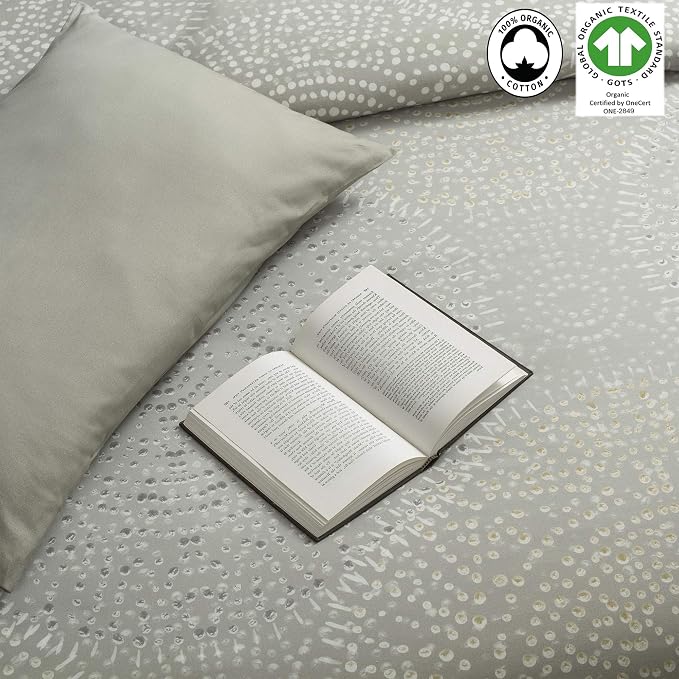 A1HC Humus Reversible Print Organic Cotton Pillowcase (Set of 2) | GOTS Certified Organic Cotton Pillowcase |Wrinkle Resistant| Long Staple Cotton| 21" x 30"